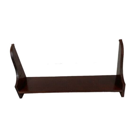 Other - Wooden Display Shelf 15” Across Scroll Design Wood Finish Grannycore Cottagecore